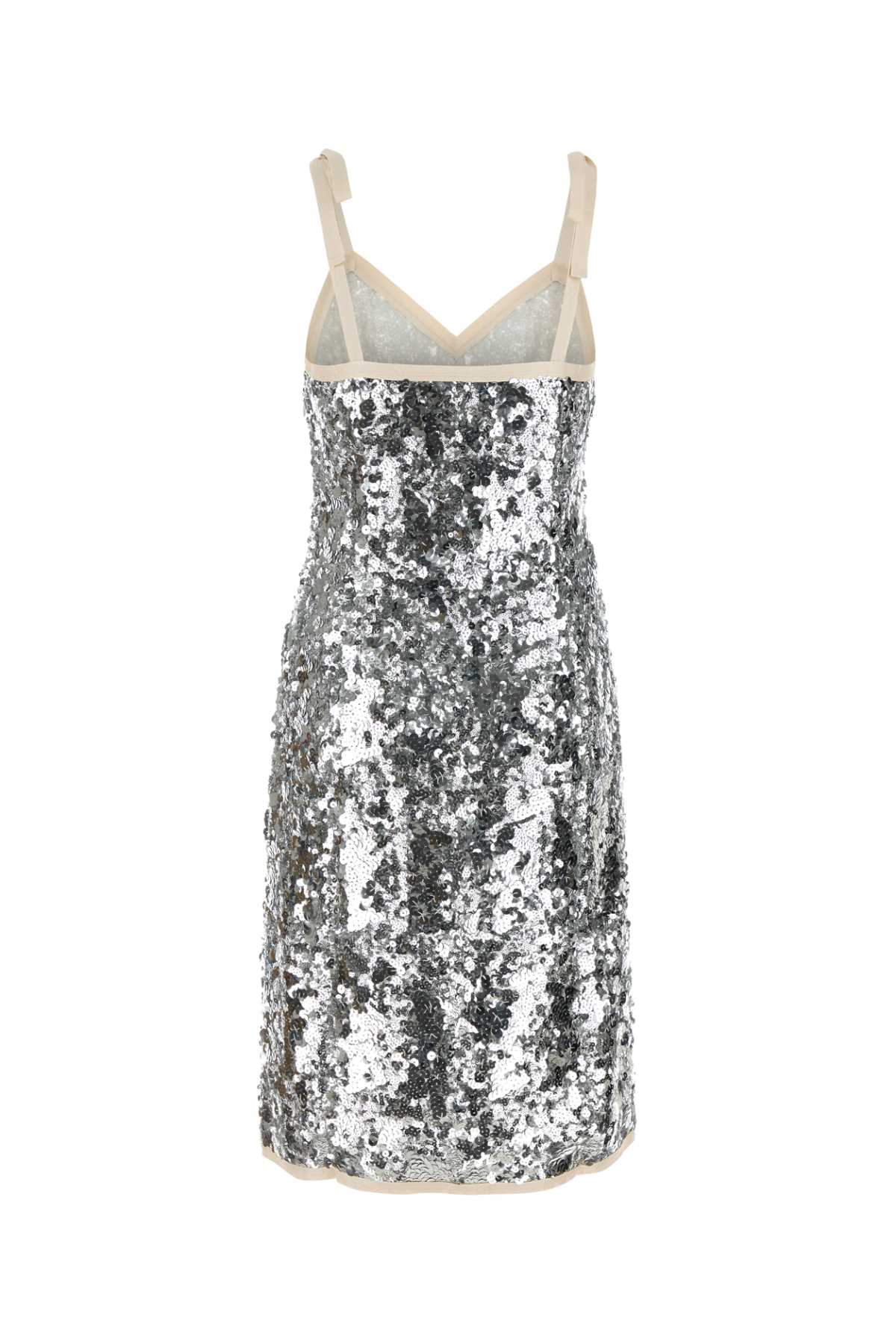 Embellished Nylon Dress Argento Pa-plasticpolyester Abiti