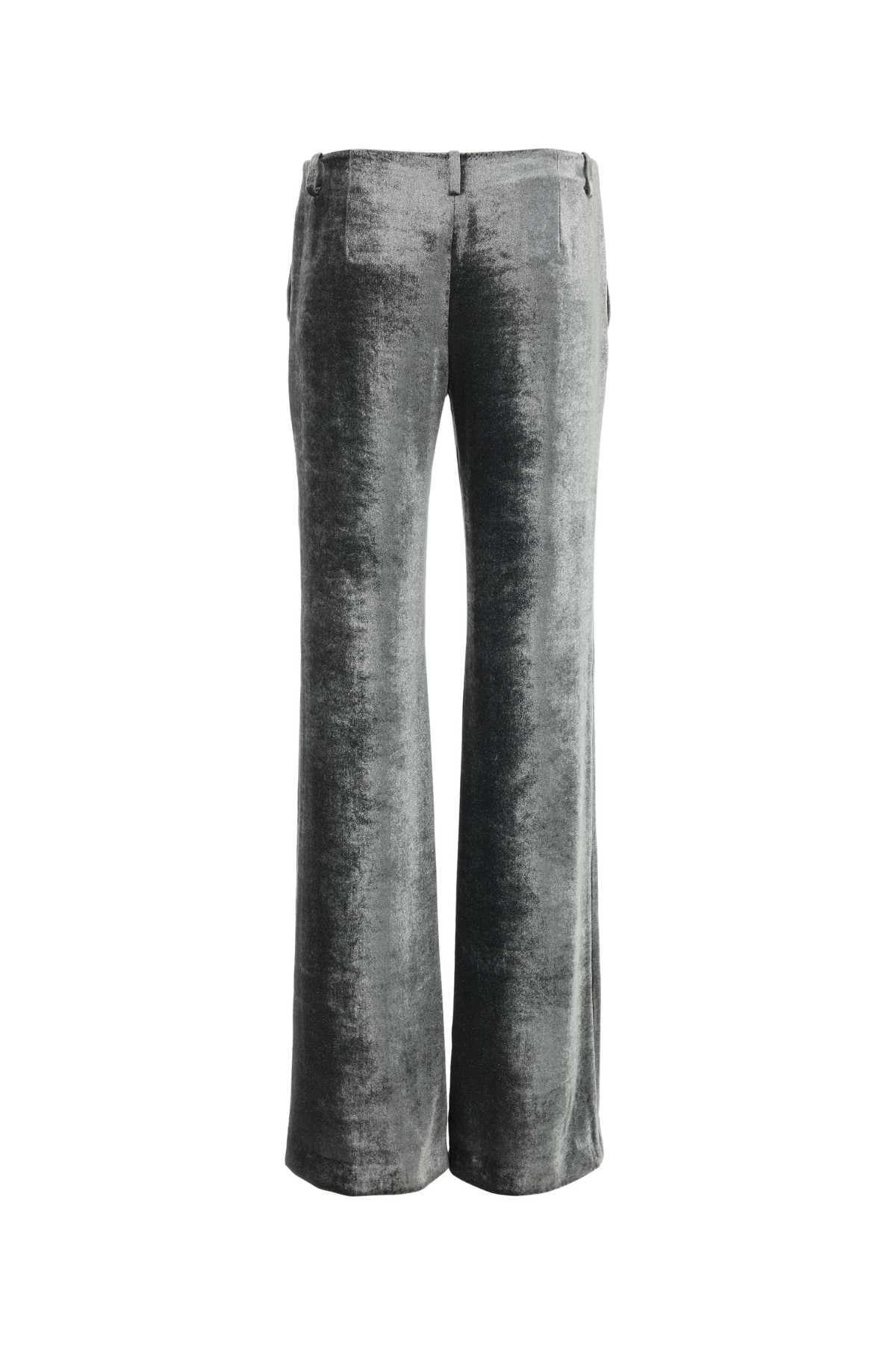 Silver Velvet Wide-Leg Pant Fantasiagrigio Exterior: Viscose Silk Pantaloni