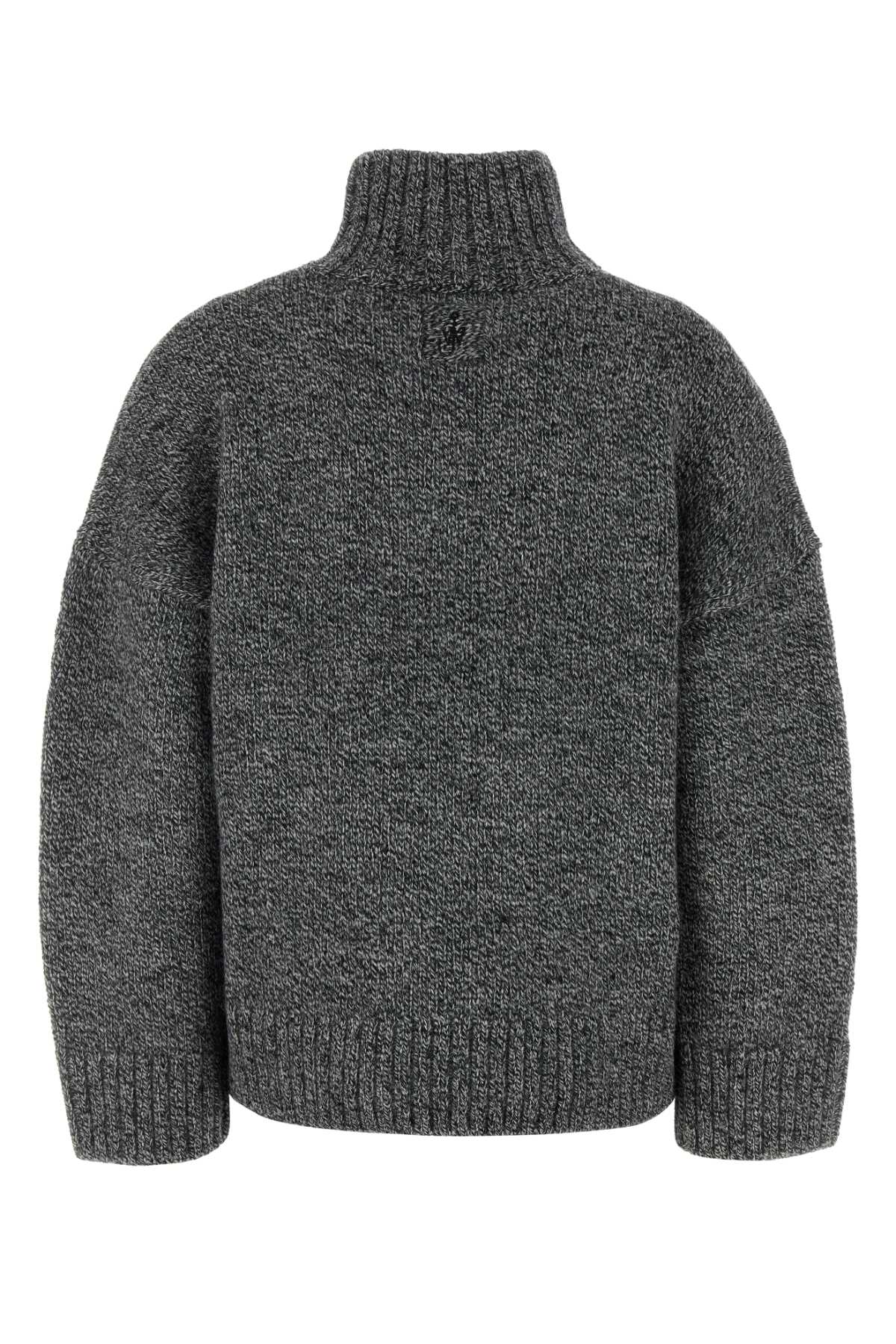 Melange Grey Wool Blend Sweater Exterior: Alpaca Acrylic Maglieria