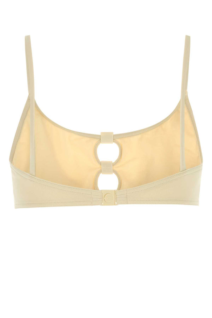 Ivory Stretch Nylon Bloom Biniki Top Panama Exterior: Elastane Costumi Da Bagno