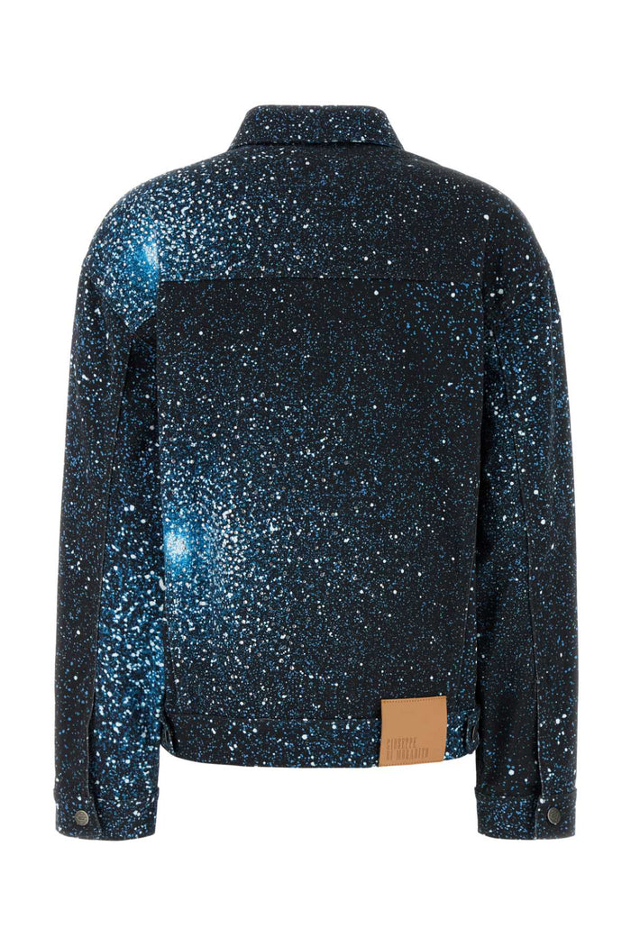 Printed Stretch Denim Jacket 89 Exterior: Cotton Elastane Giubbini
