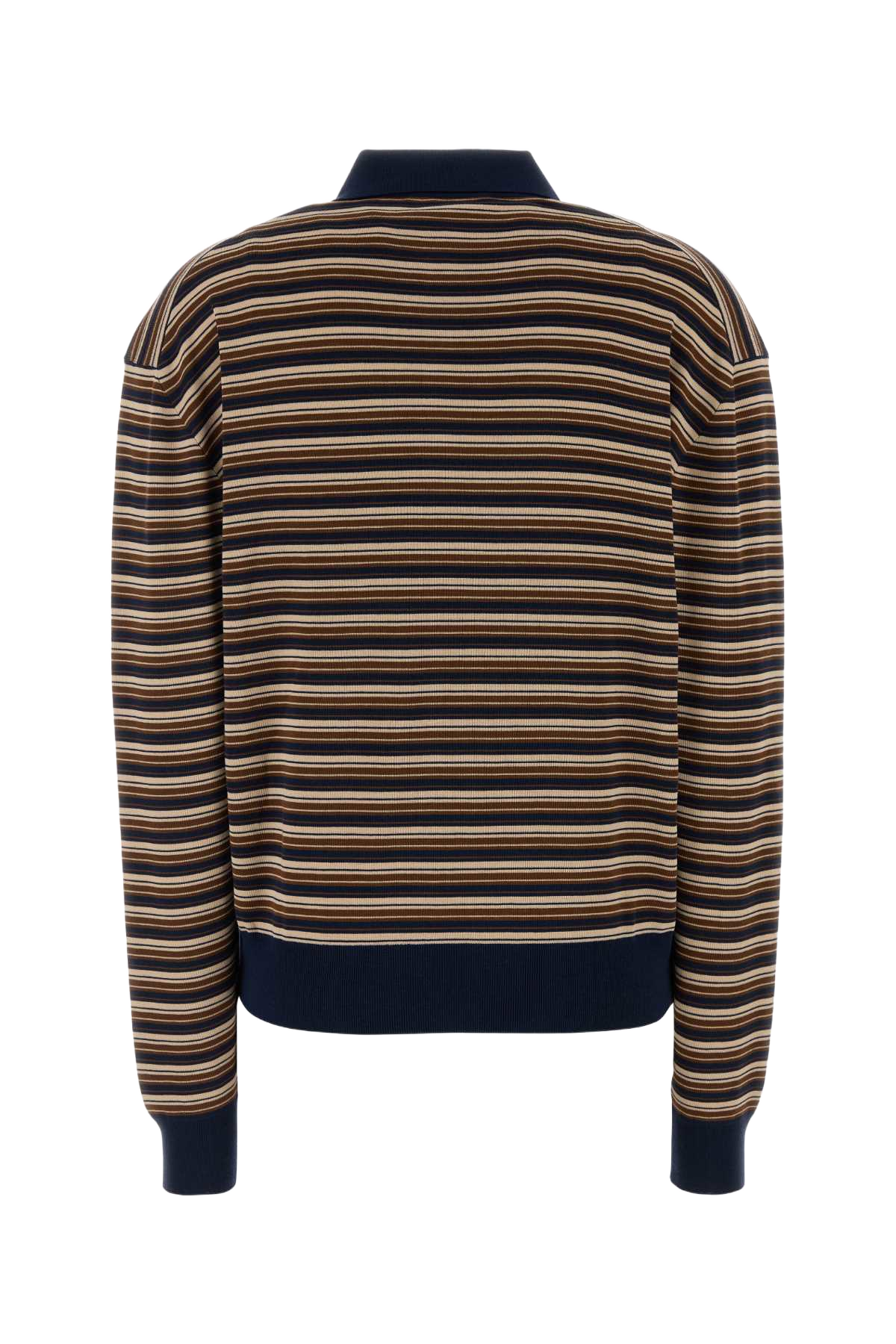 Embroidered Wool Polo Shirt Albino Exterior: Virgin