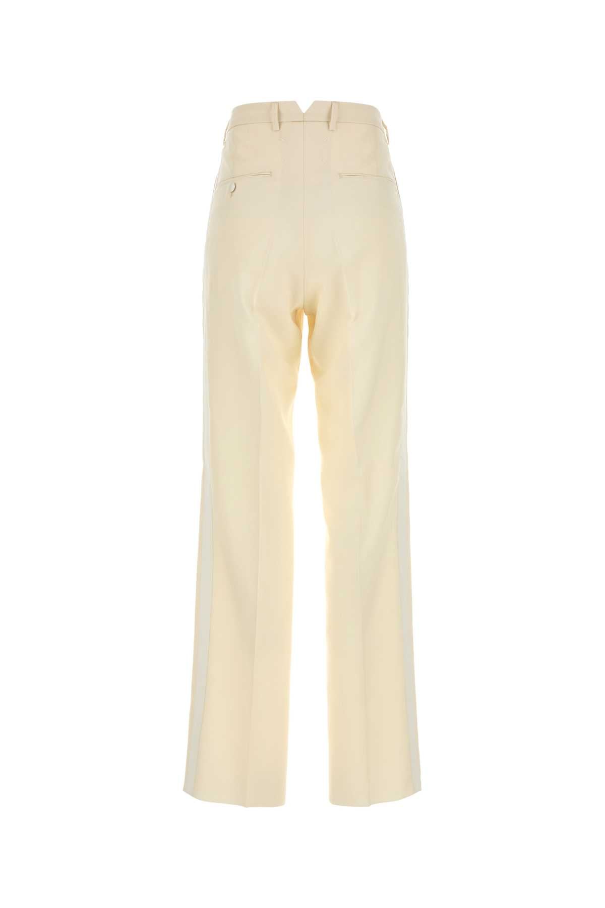 Cream Mohair Blend Pant Offwhite Exterior: Silk Pantaloni
