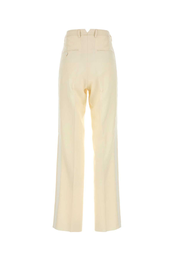 Cream Mohair Blend Pant Offwhite Exterior: Silk Pantaloni