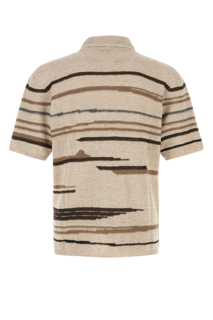 Embroidered Cotton Blend Polo Shirt Multi