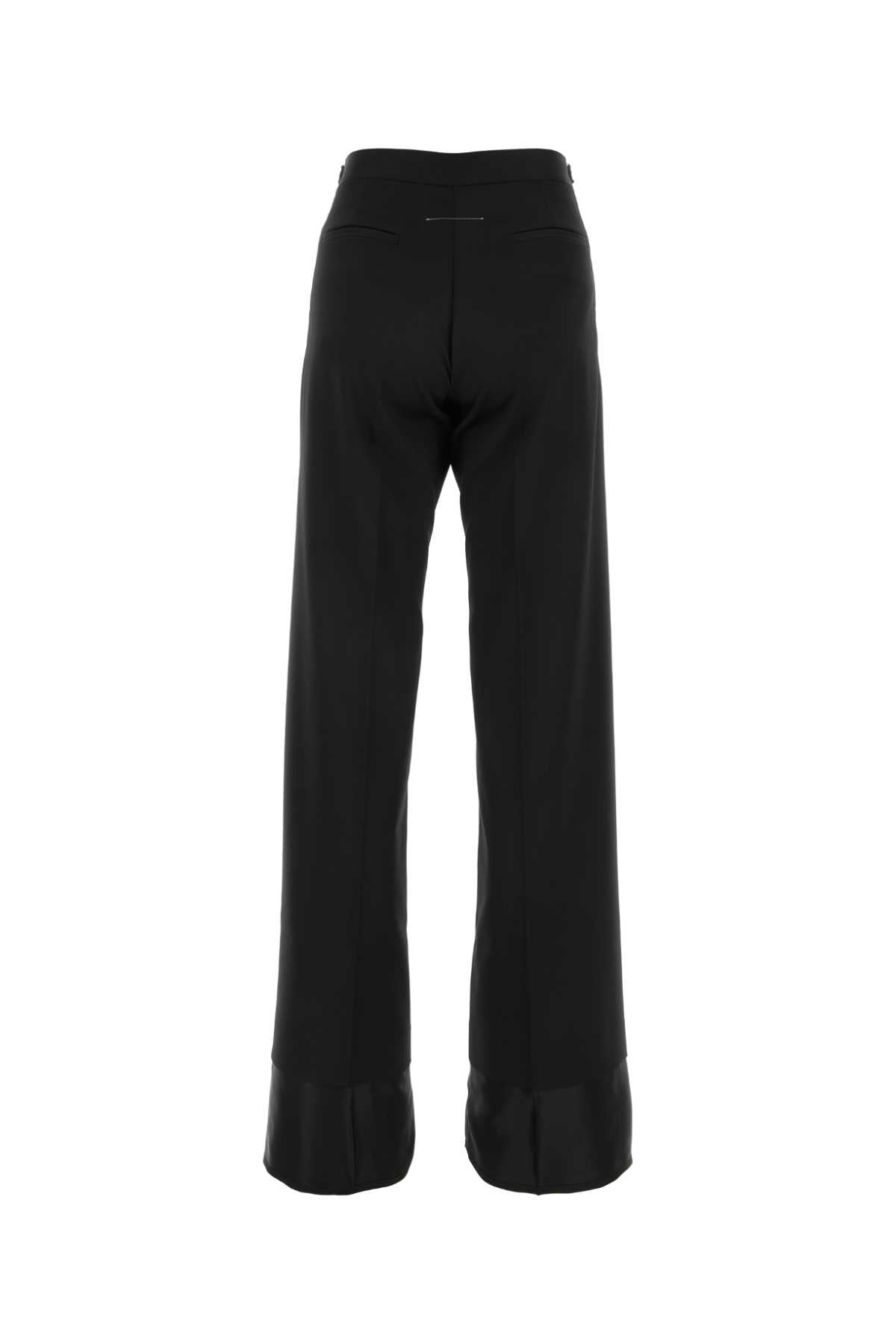 Black Stretch Polyester Blend Pant Pantaloni
