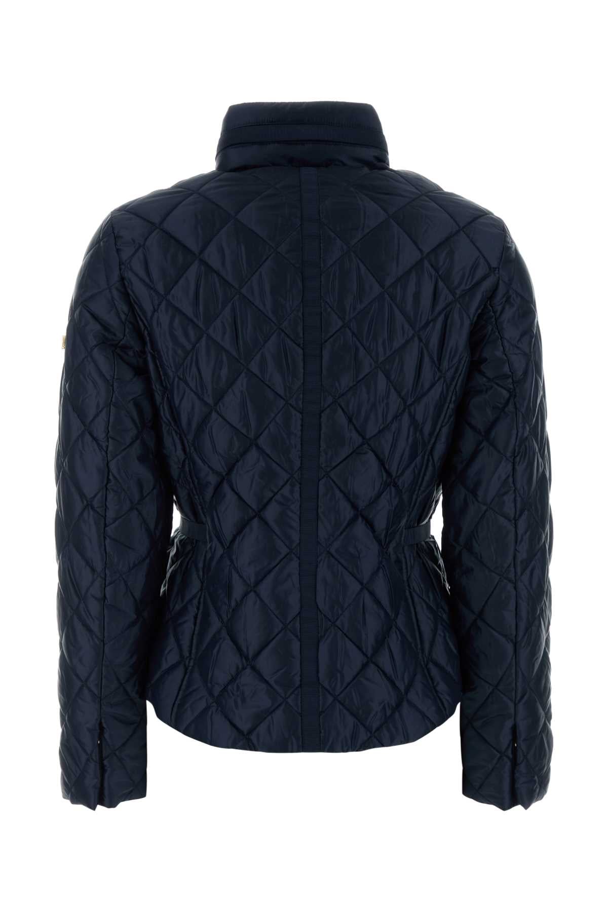 Navy Blue Polyester Padded Jacket Midnightblue Recycled Giubbini