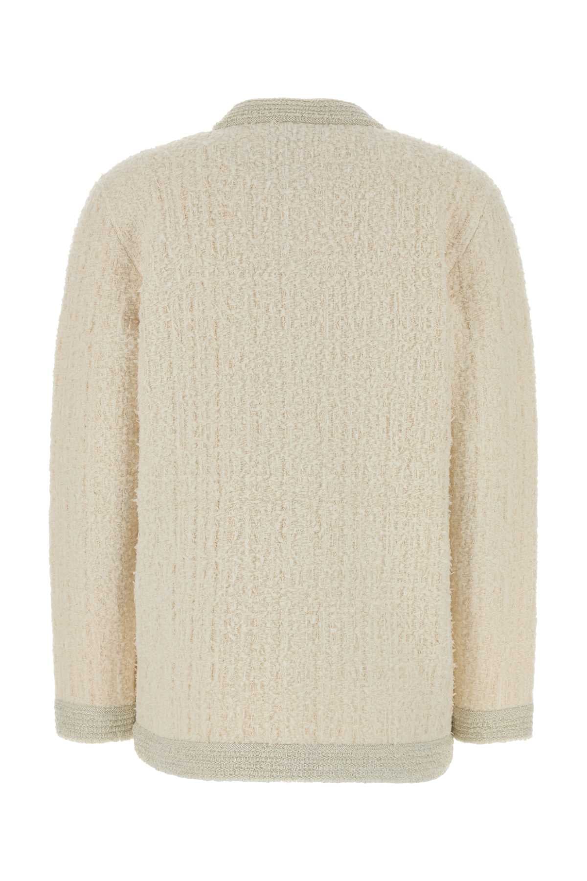Ivory Stretch Boucle Cardigan Ivorysilvermc Maglie