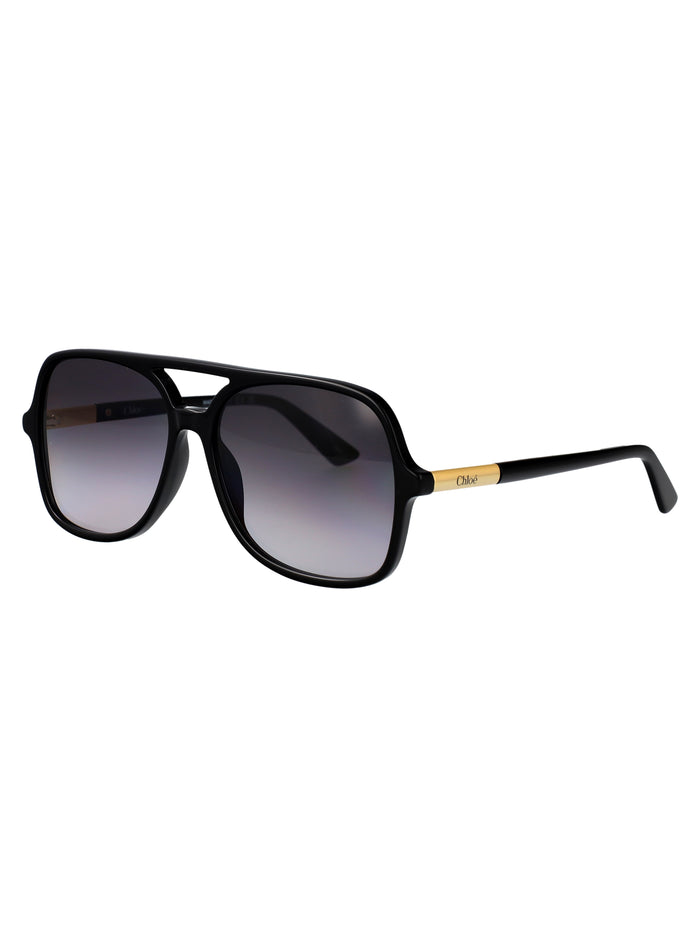 Ch0364s Black-black-grey Acetate Sunglasses