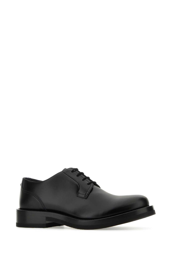Black Leather Lace-Up Shoes Scarpe Stringate