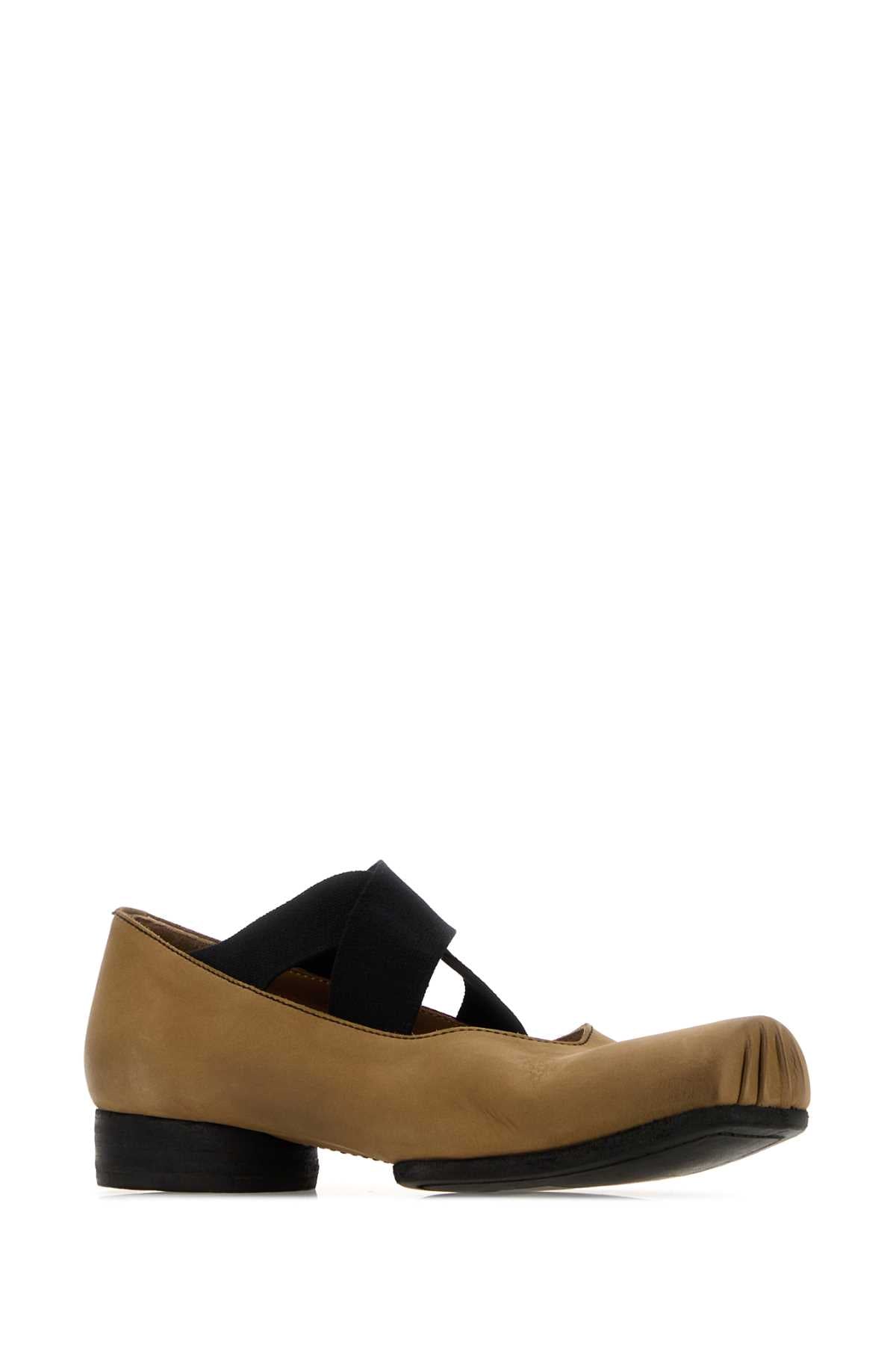 Biscuit Leather Ballerinas Tanblack Ballerine