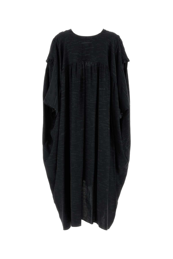 Black Jersey Shirt Dress Anthracite Acetato Viscosa Abiti