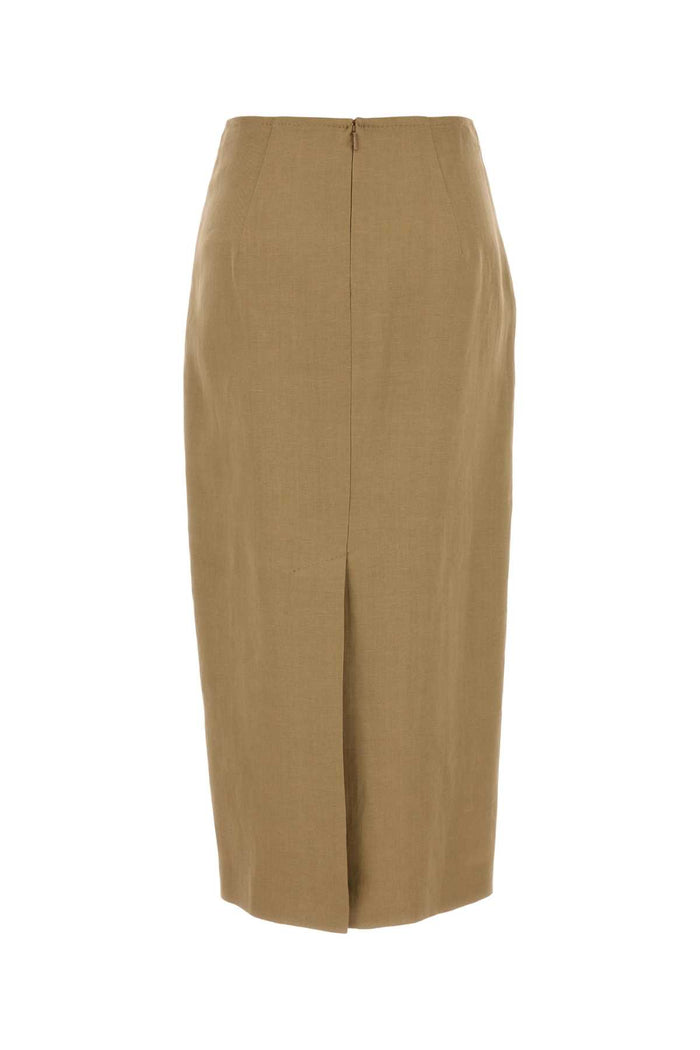 Beige Linen Veranda Skirt Sabbia Gonne