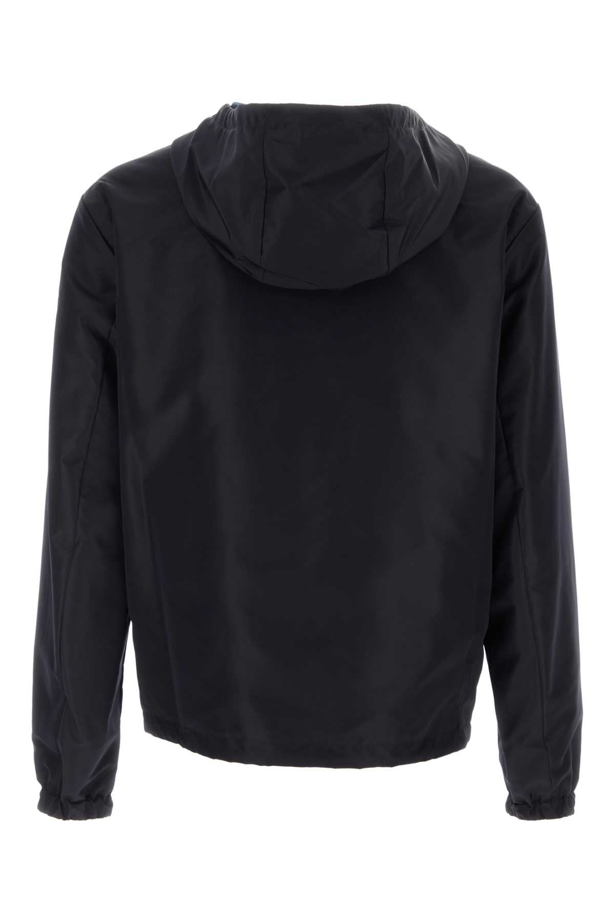 Midnight Blue Polyester Reversible Windbreaker Dark Giubbini