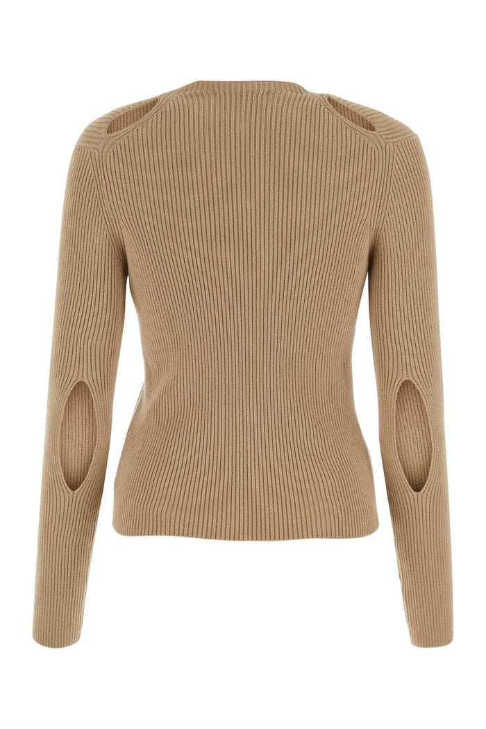 Biscuit Cotton Blend Cardigan Buff Maglieria