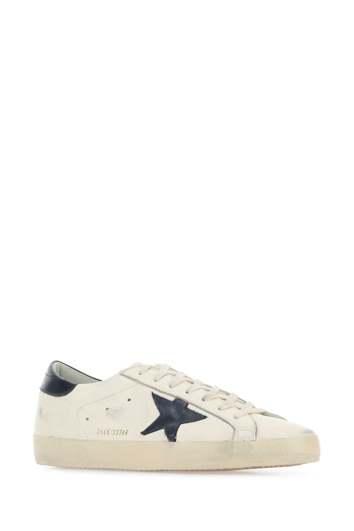 Beigenightblue Ovine Leather Cow Sneaker
