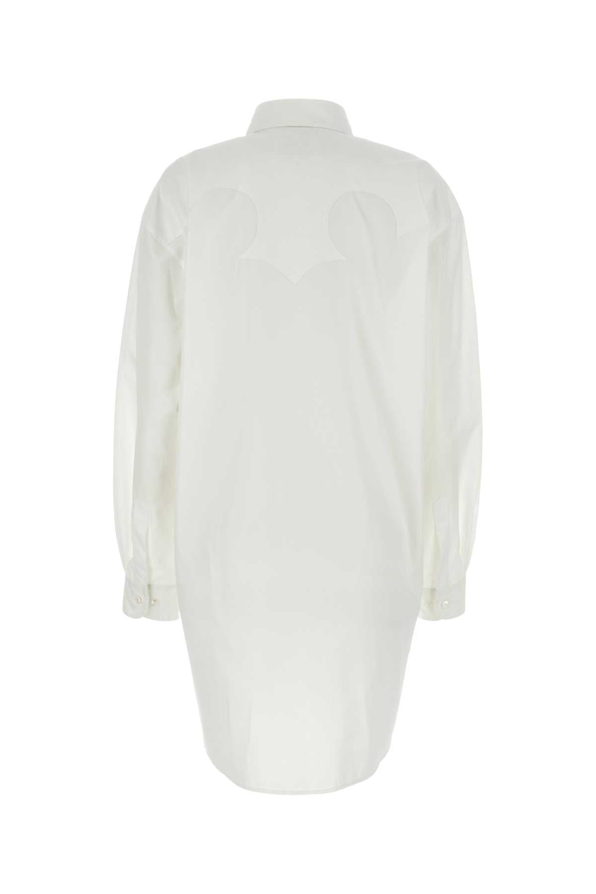 White Poplin Shirt Mini Dress Opticwhite Exterior: Cotton Abiti
