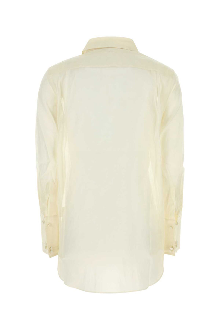 Ivory Cotton Blend Shirt Pearl Exterior: Silk Camicie
