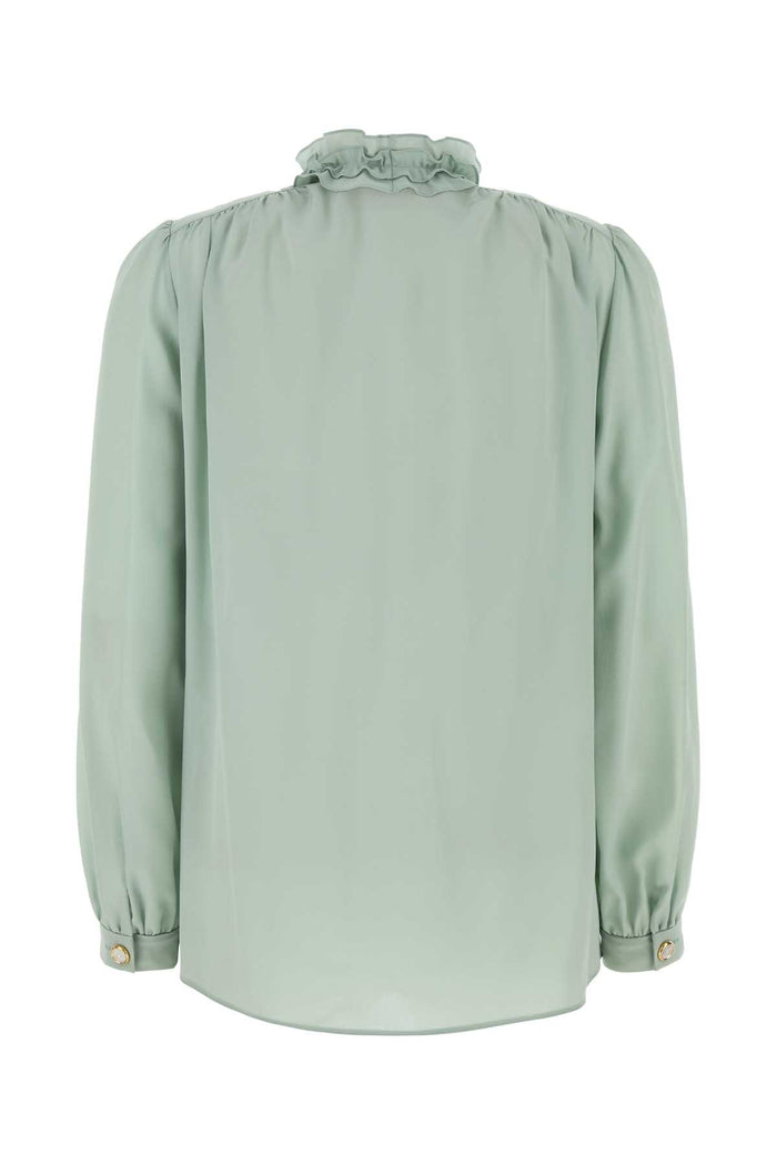Tiffany Crepe Shirt Dirtysage Exterior: Silk Camicie