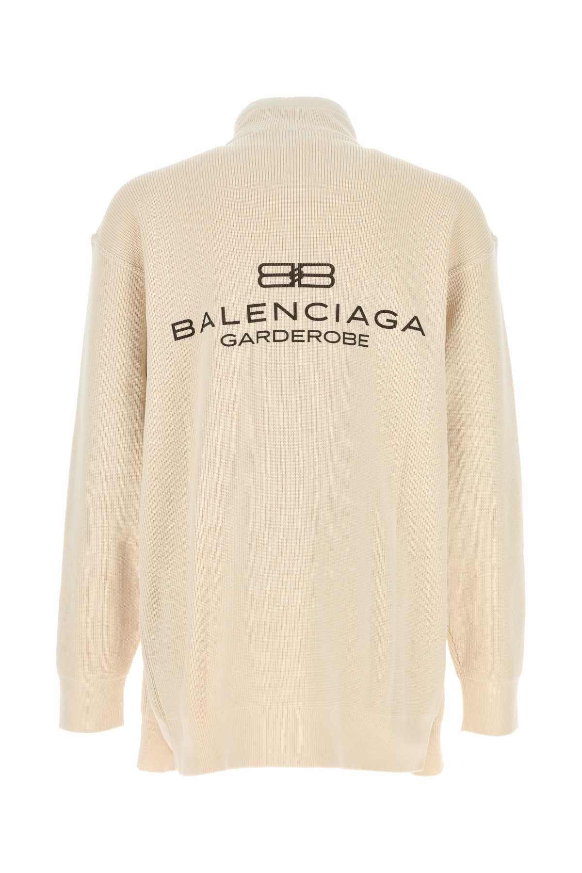 Cream Cotton And Polyester Sweater Beige Exterior: Maglieria
