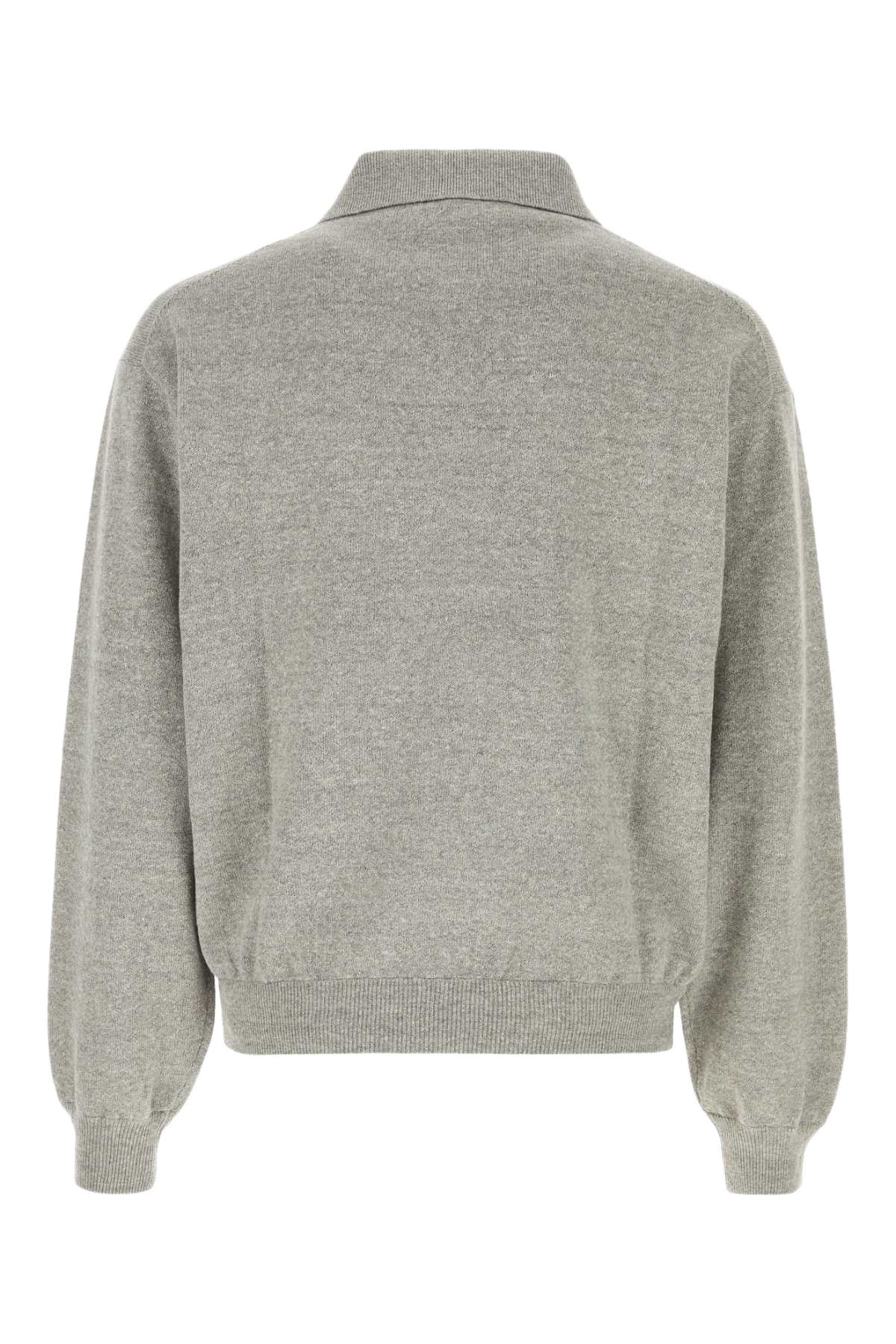 Grey Cotton Polo Shirt Greymelange Exterior: T-shirt