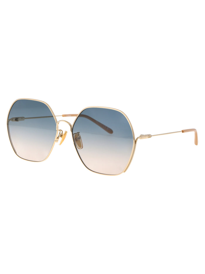 002 Gold Green Acetate Sunglasses