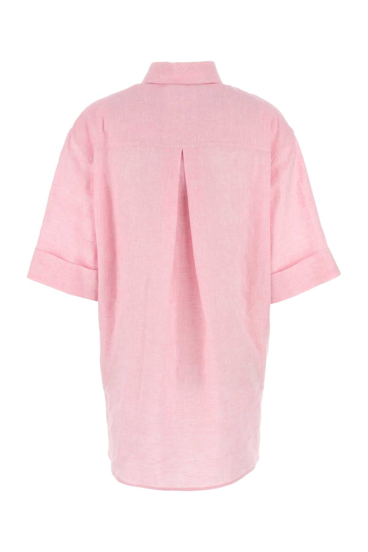 Pink Linen Blouse Babyrose Exterior: Maglie