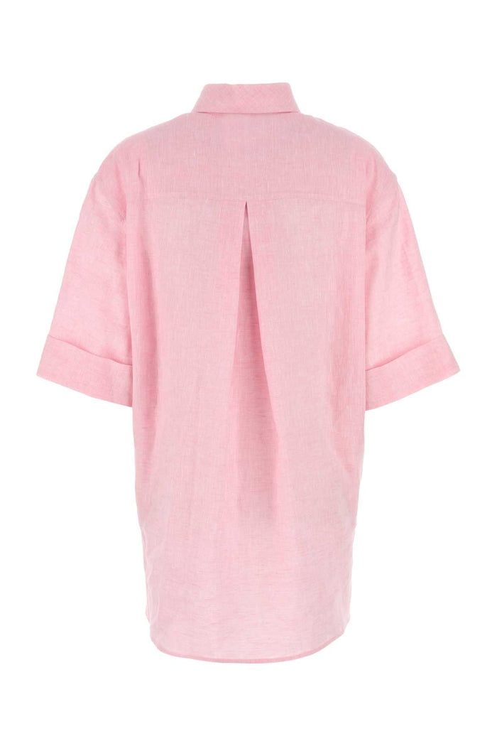 Pink Linen Blouse Babyrose Exterior: Maglie