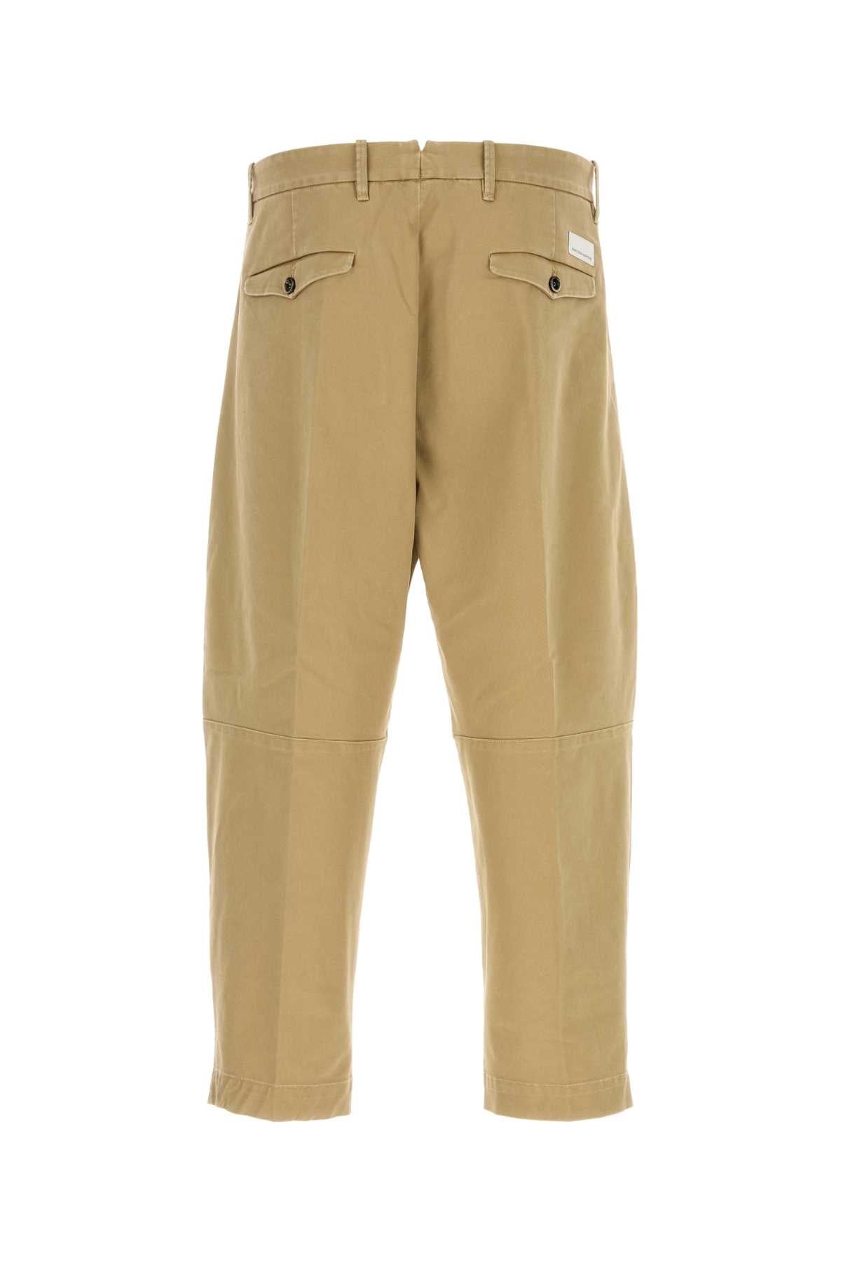 Beige Cotton Blend Giulio Pant Exterior: Polyurethane Pantaloni