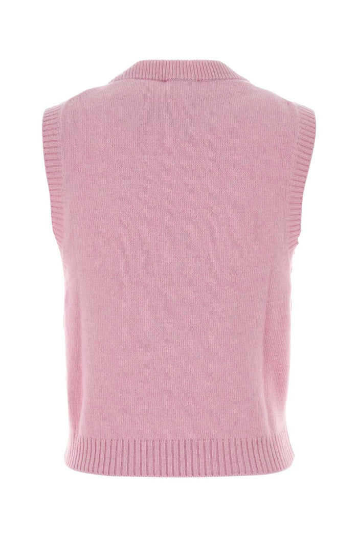 Pink Wool Blend Vest Chalkpink Maglieria