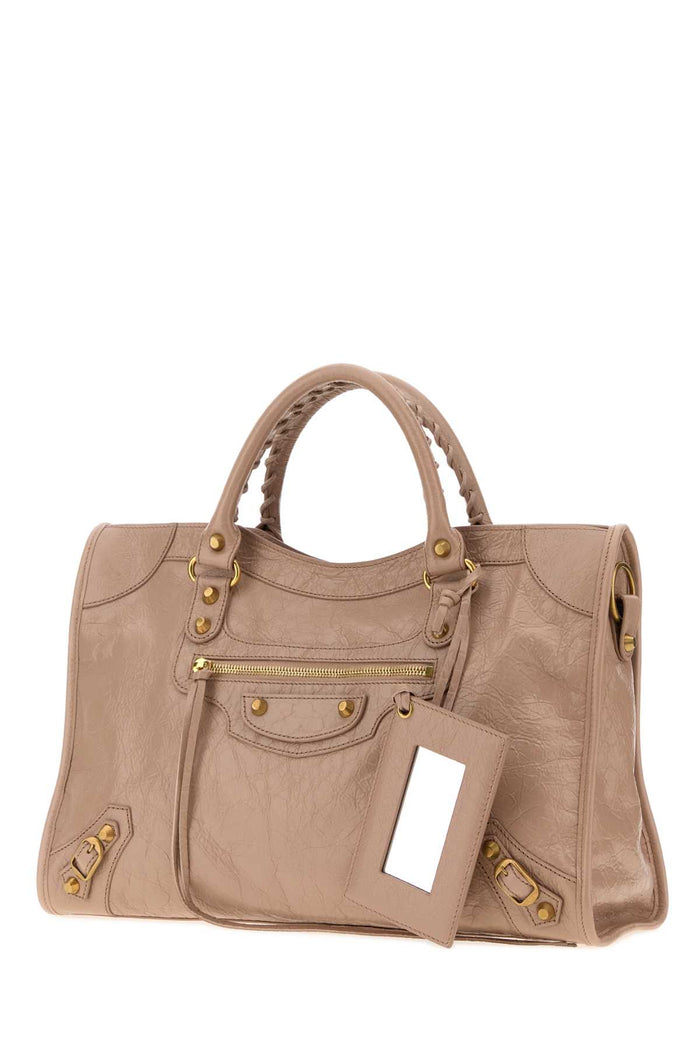 Antiqued Pink Leather Medium Le City Handbag Blush Borse A Mano