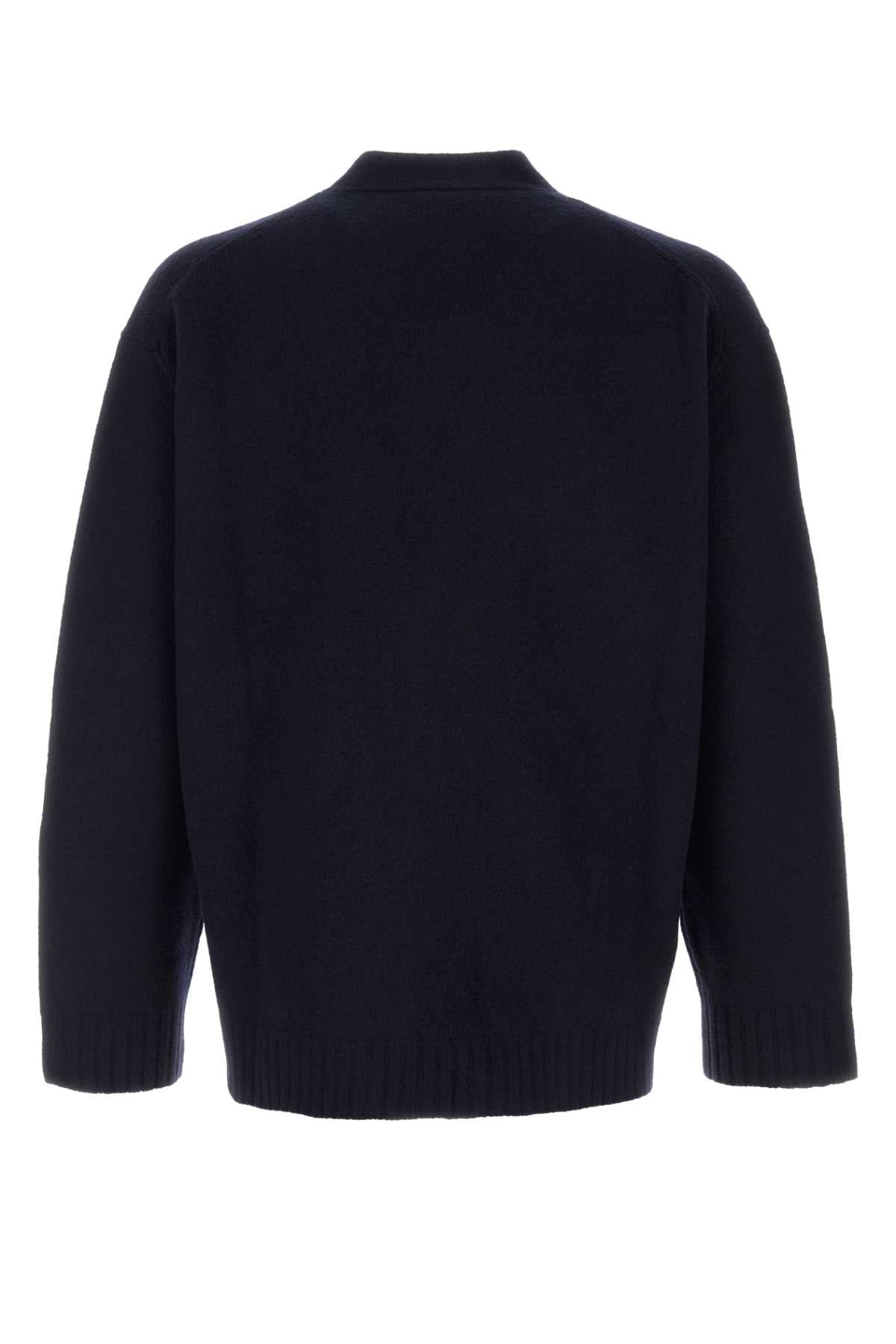 Dark Blue Wool Cardigan 402 Lana Maglie