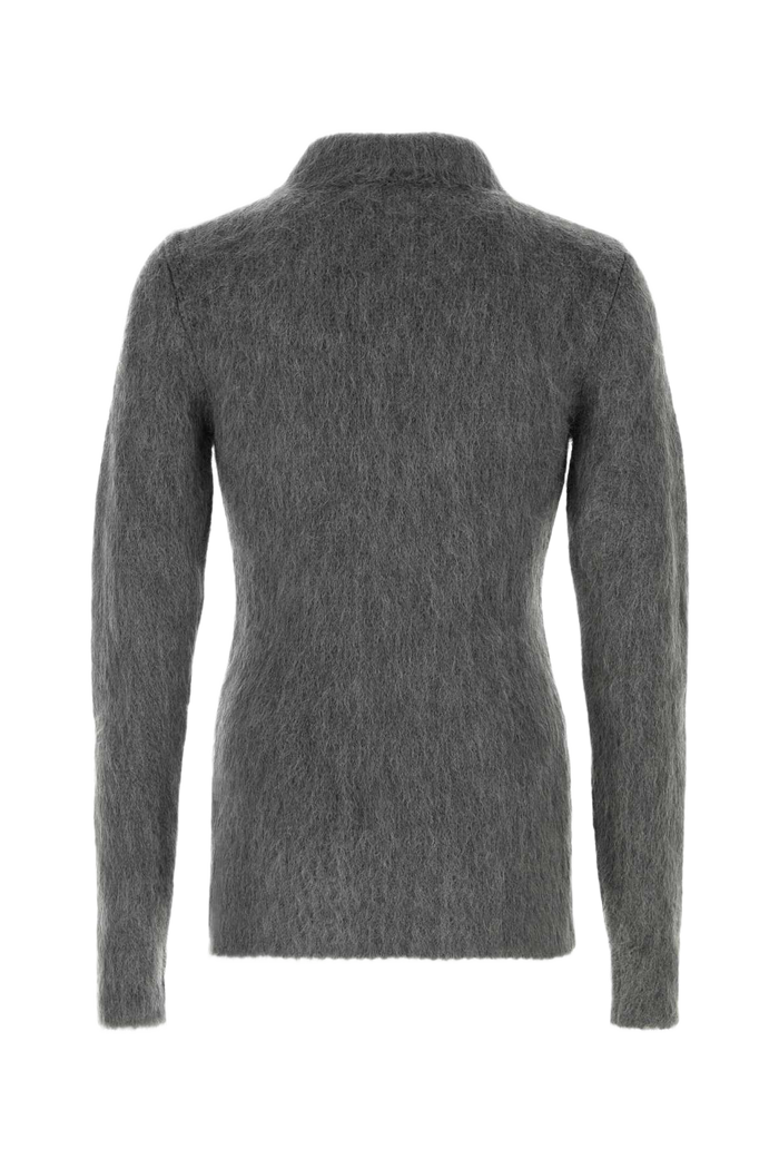 Grey Mohair Blend Cardigan Ubrangrey Exterior: Nylon Wool Polo