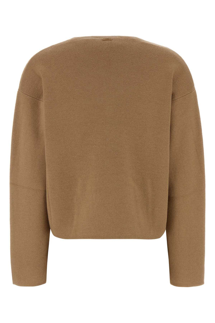 Camel Wool Blend Zibello Sweater Cammello Exterior: Cashmere Maglieria