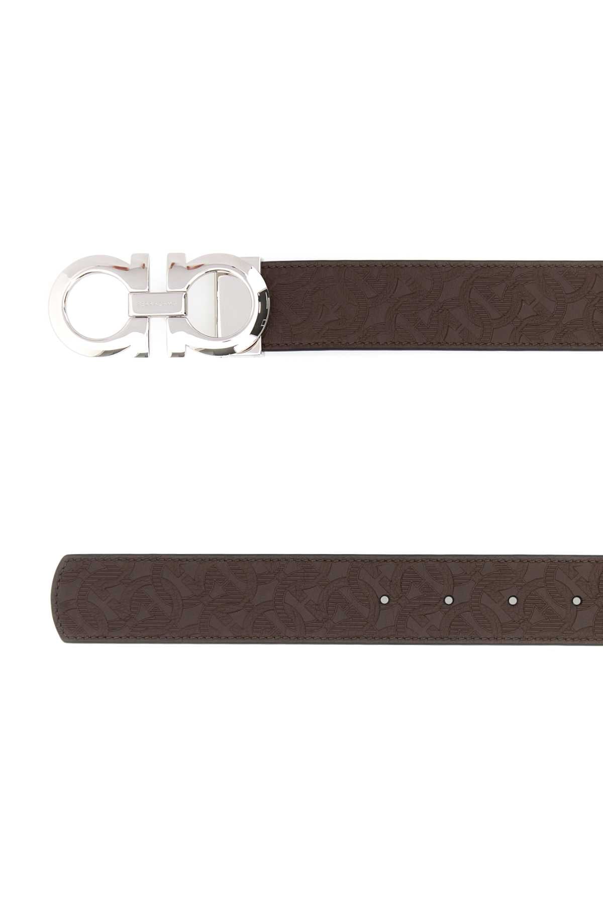 Brown Leather Reversible Belt Tabacconero Cinture