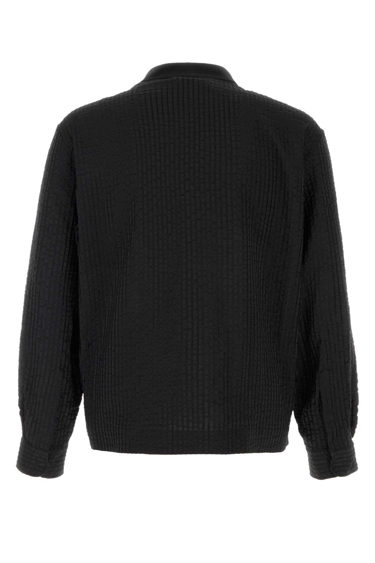 Black Seer Sacker Shirt Exterior: Nylon Cotton Silk Camicie