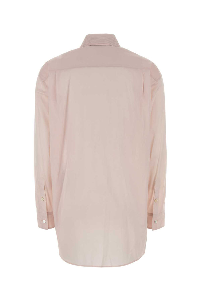 Pastel Pink Muslin Oversize Shirt Seashell Exterior: Cotton Camicie