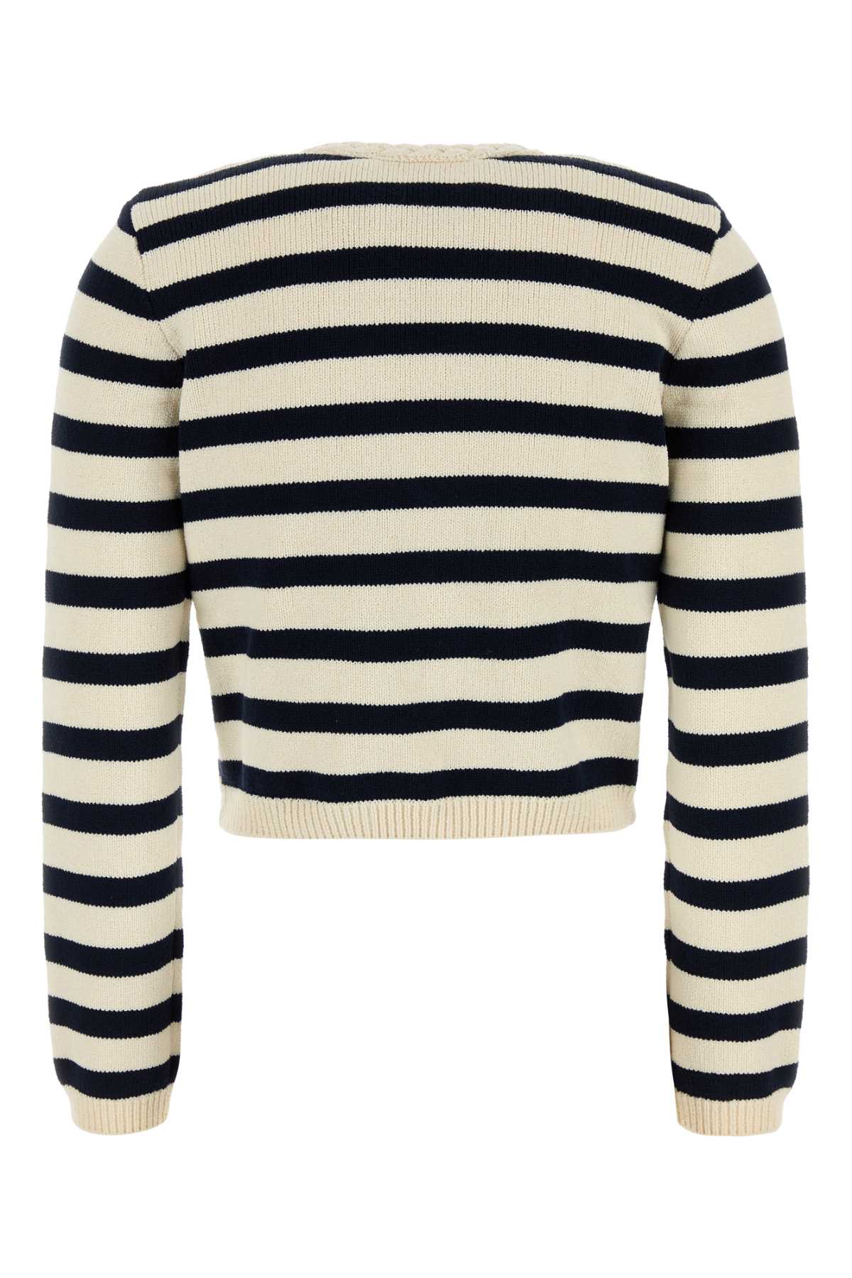 Embroidered Cotton Blend Cardigan Navymultinamu Exterior: Polyester Maglieria