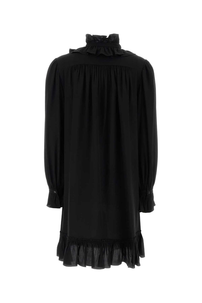 Black Crepe Mini Dress Exterior: Silk Abiti