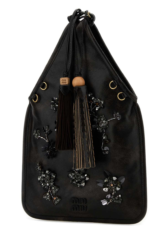 Black Nappa Leather Handbag Caffe Borse A Mano
