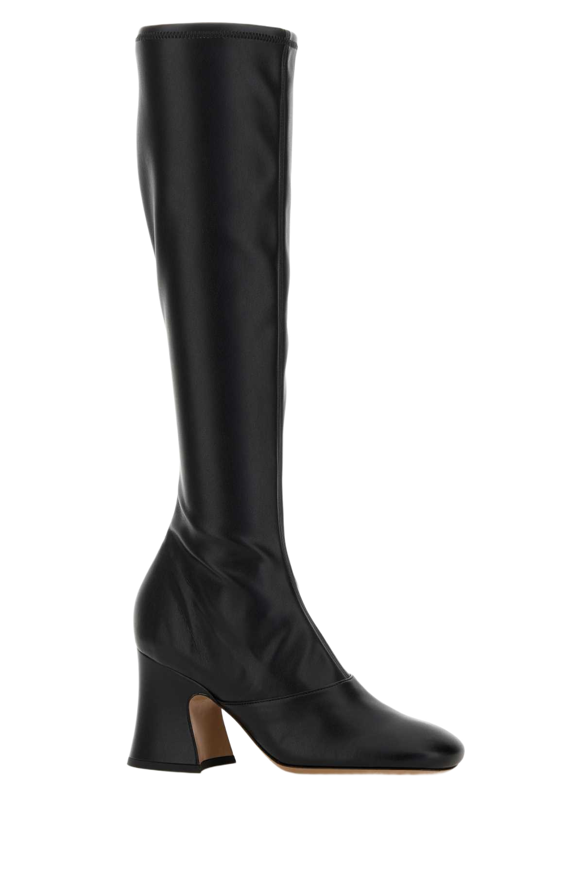 Black Synthetic Leather Janis Boots Stivali
