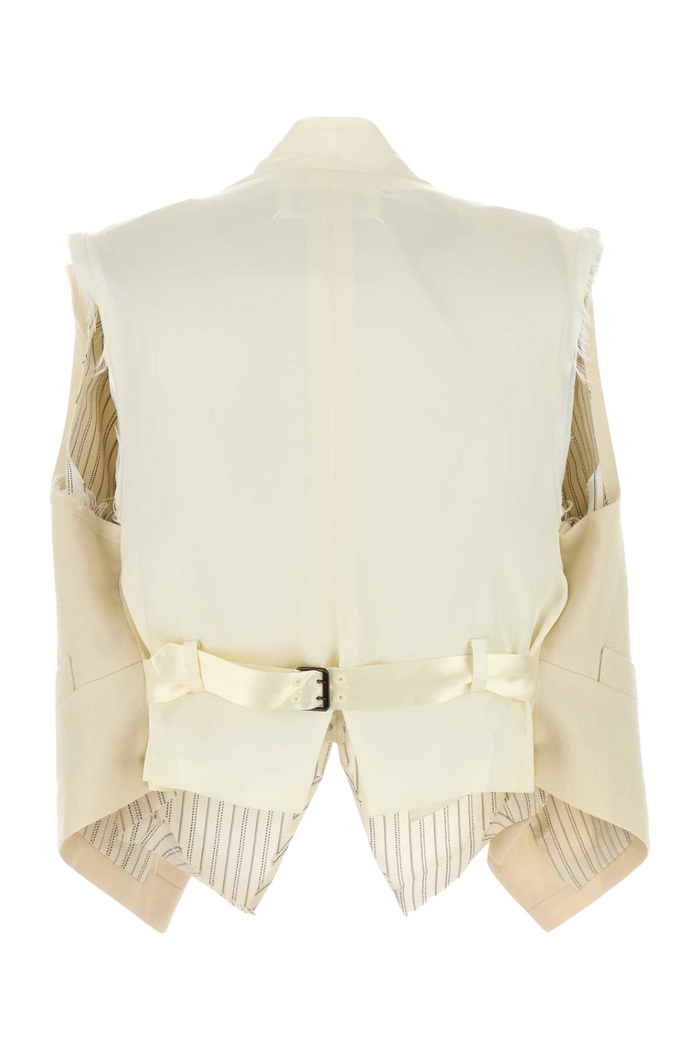Cream Wool Vest Ecru Giacche E Gilet