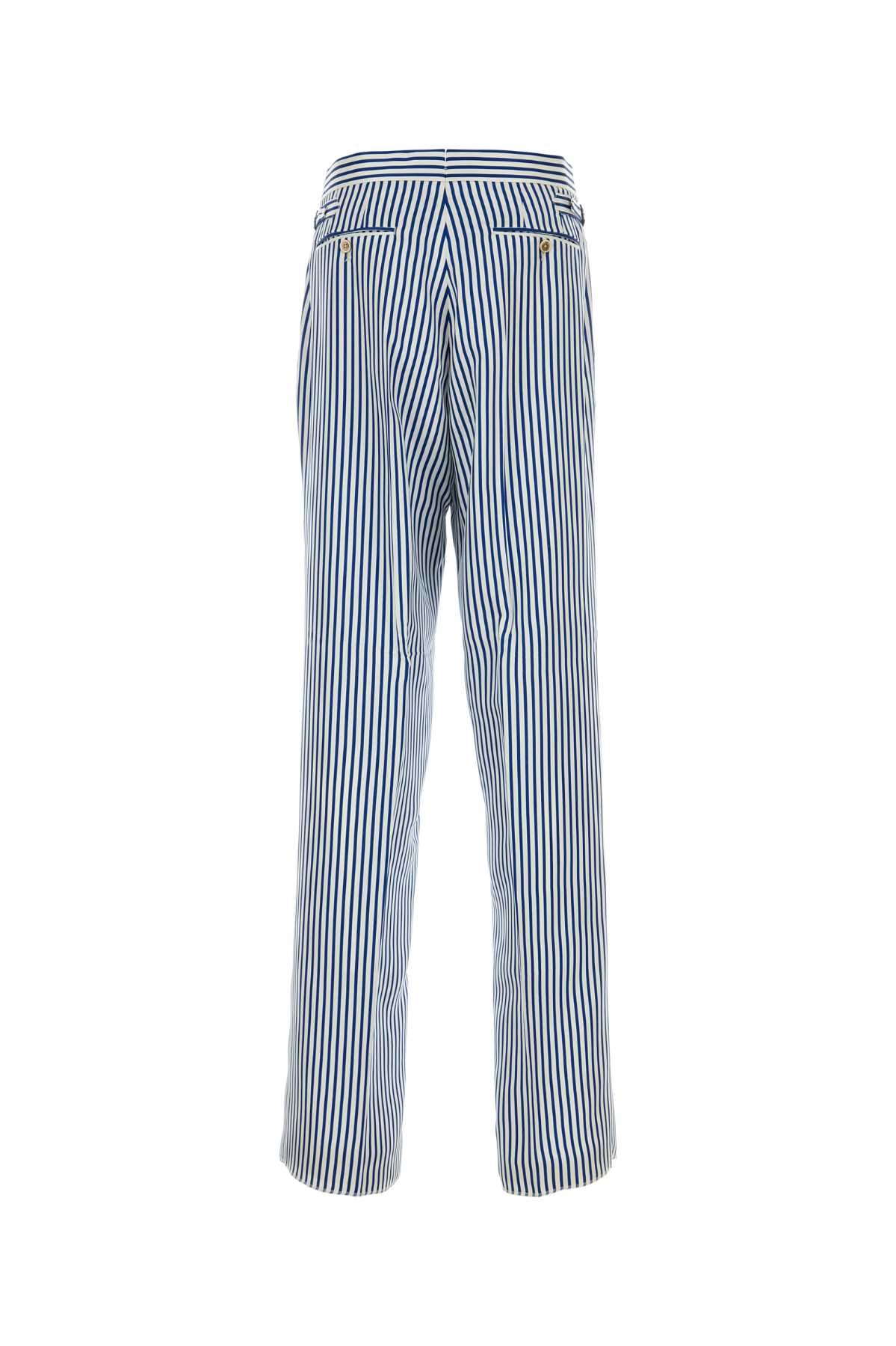 Printed Satin Pant Whiteblue Exterior: Silk Pantaloni