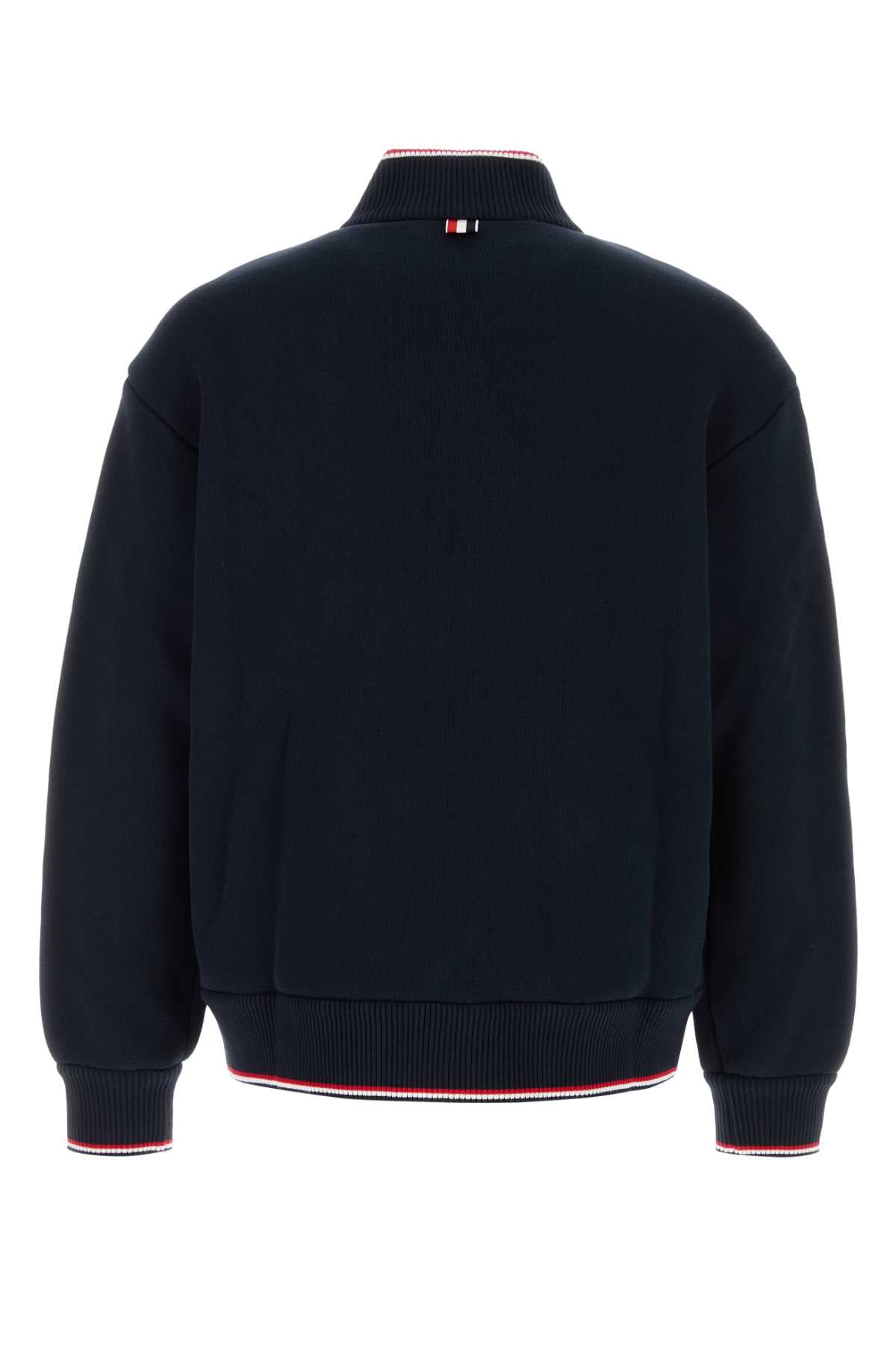 Navy Blue Cotton Blend Oversize Jacket Giubbini