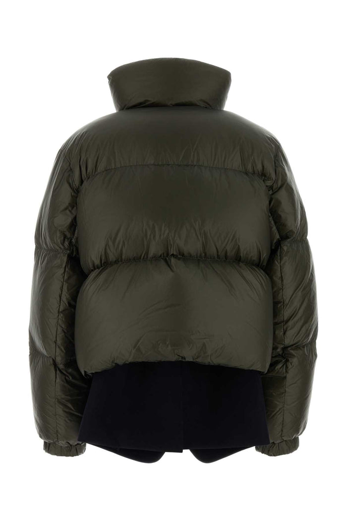 Olive Green Nylon Down Jacket Khakinavy Camicie