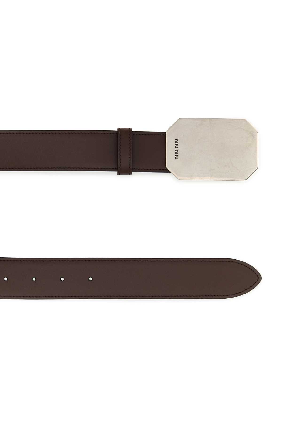 Chocolate Leather Belt Radica Cinture