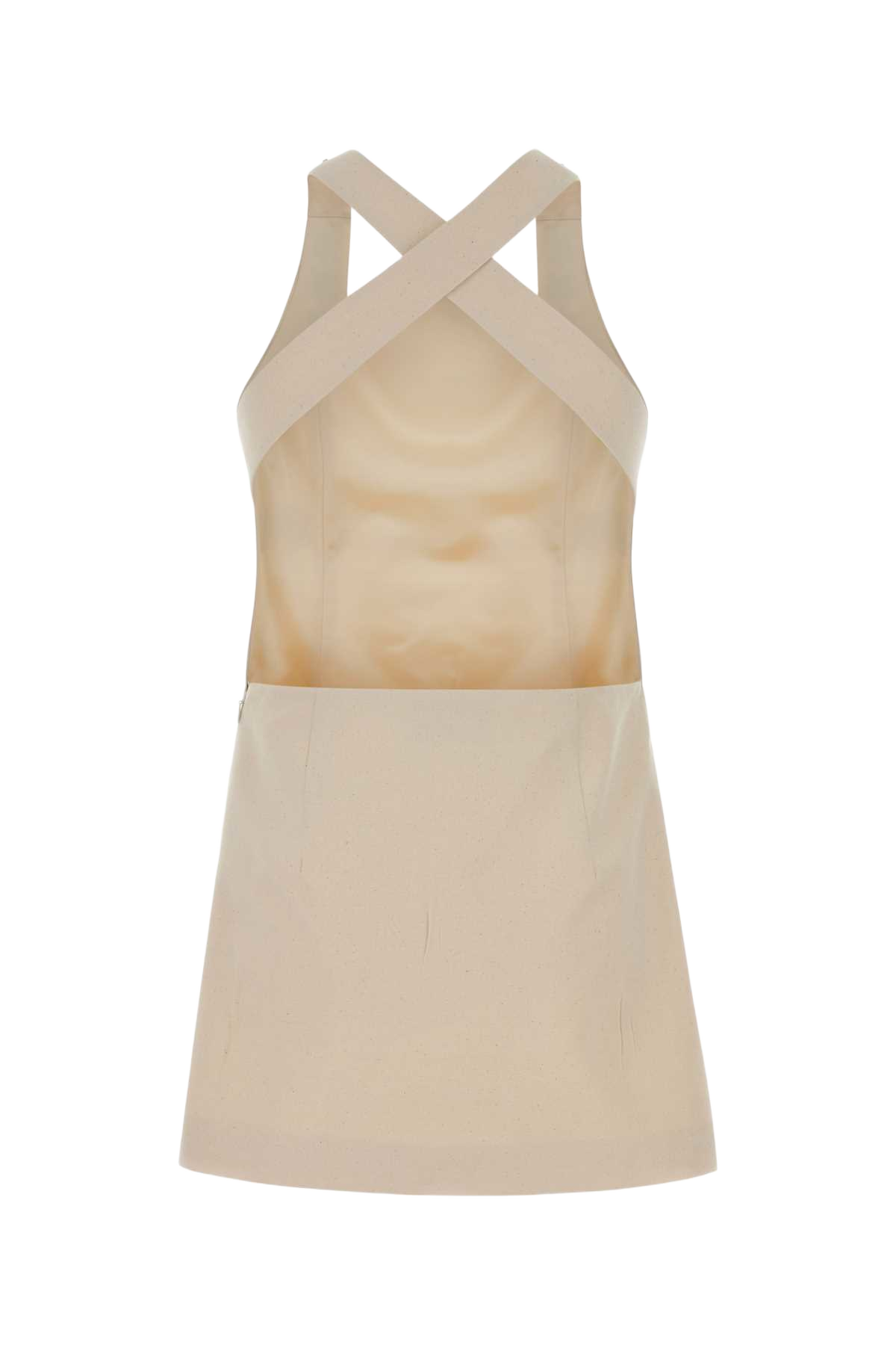 Ivory Canvas Mini Dress Ecru Abiti