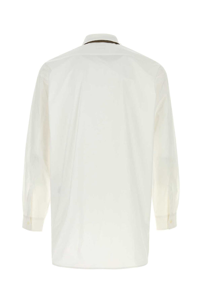 White Stretch Poplin Shirt 81_white Exterior: Cotton Elastane Camicie