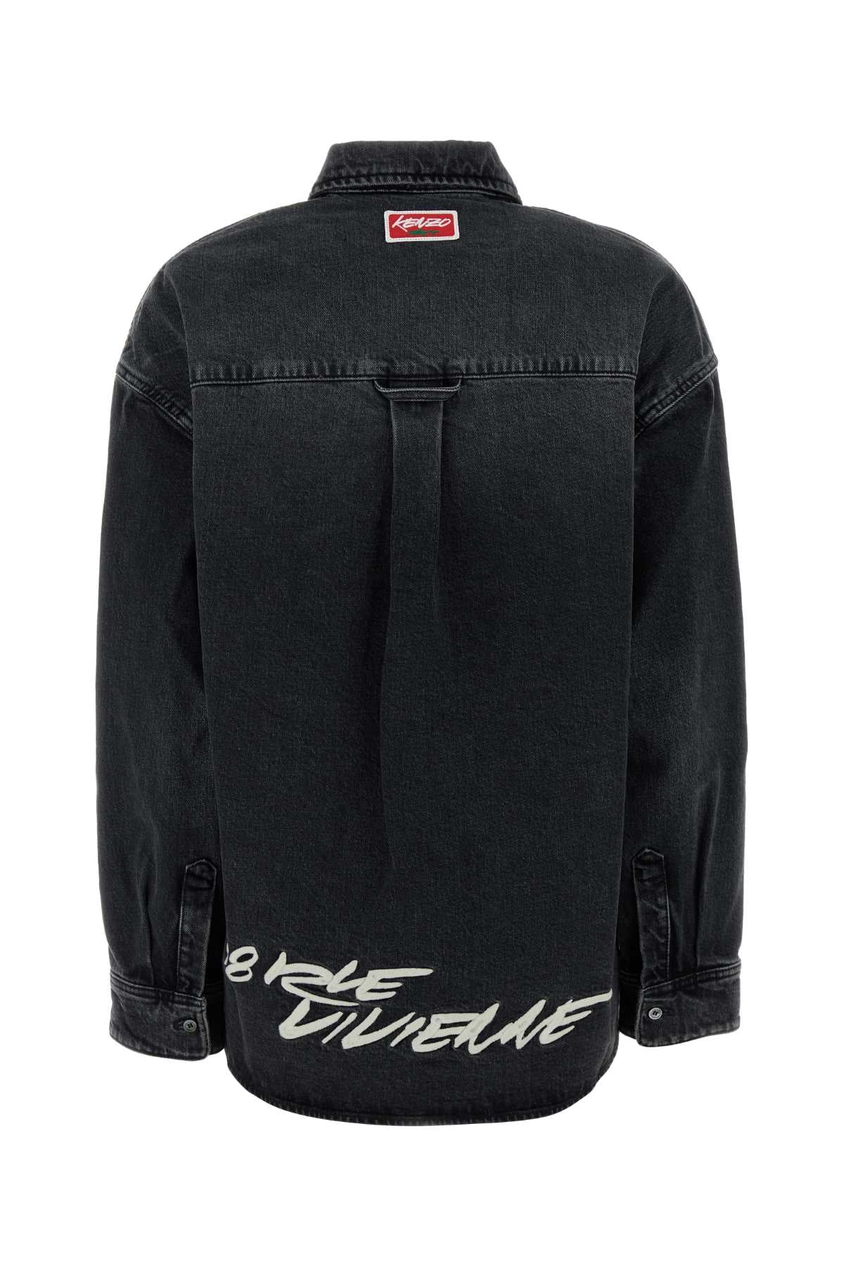 Black Stretch Denim Shirt Mediumstoneblackdenim Exterior: Cotton Elastane Camicie