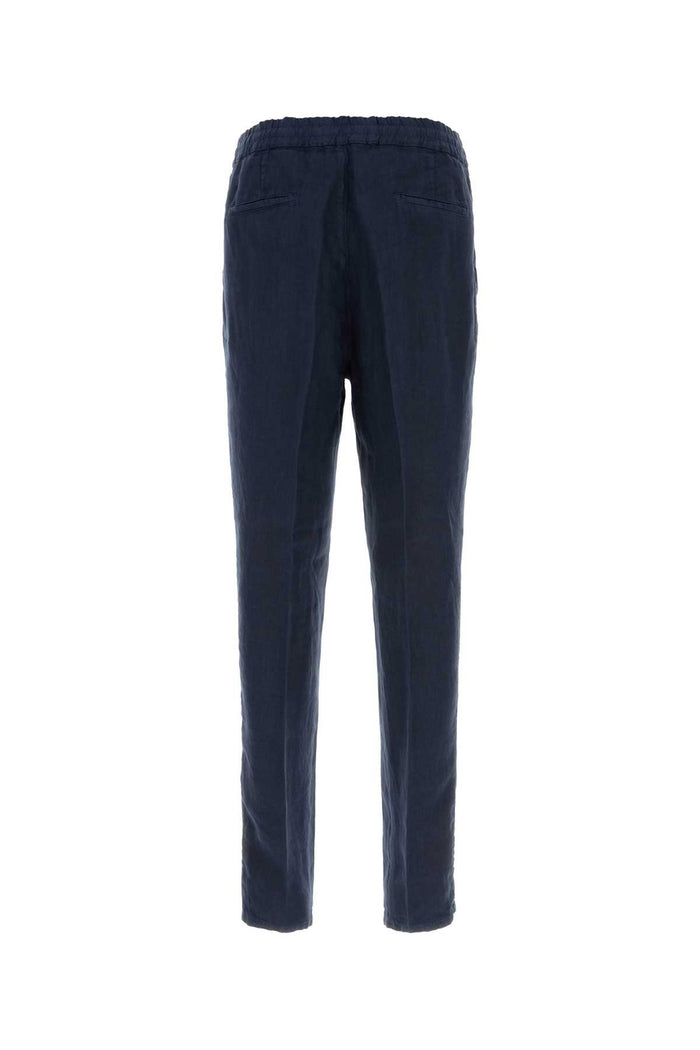 Blue Linen Pant C6053 Exterior: Pantaloni